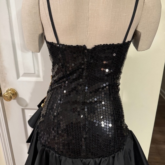 Vintage Alyce Designs Black & Gold Sequin Cocktail Dress | Size 6 (Fits Like 4) - Picture 5 of 11